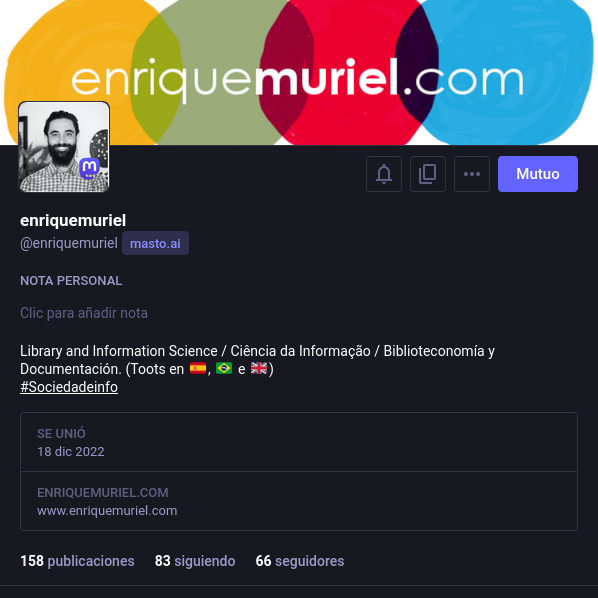 Captura del perfil de @enriquemuriel