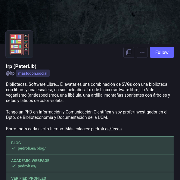 Captura del perfil de @lrp